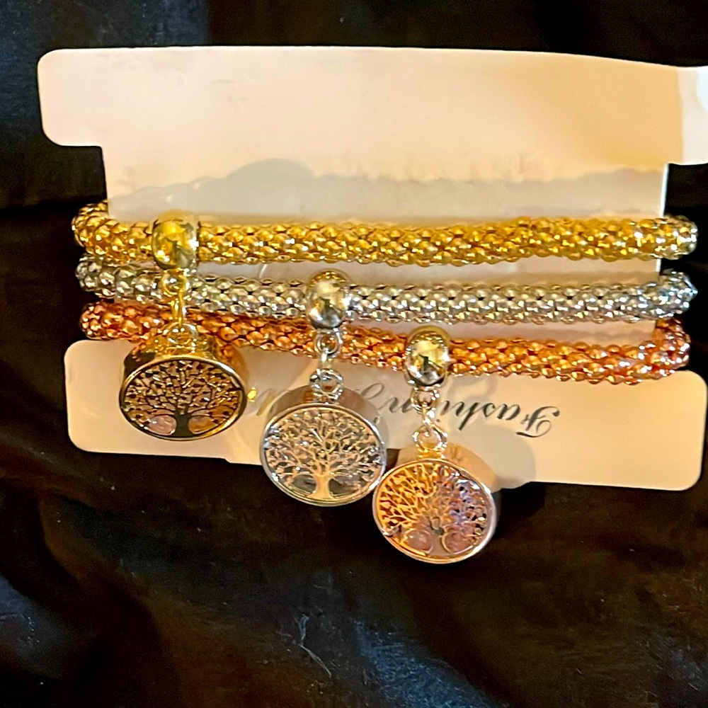 #5 Fashion Bracelet Set Tree Of Life Gold Rose Gold Silver Plated